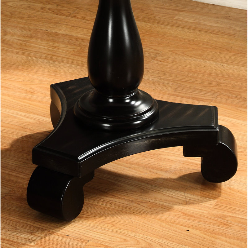 Table d'appoint ronde noire 26 po, base piédestal, table d'appoint 26,5 po noire, Noir