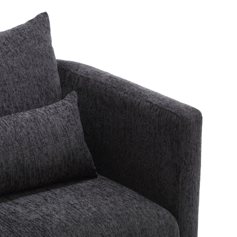 Fauteuil demi-tonneau pivotant Schoth à 360 degrés, Noir carbone