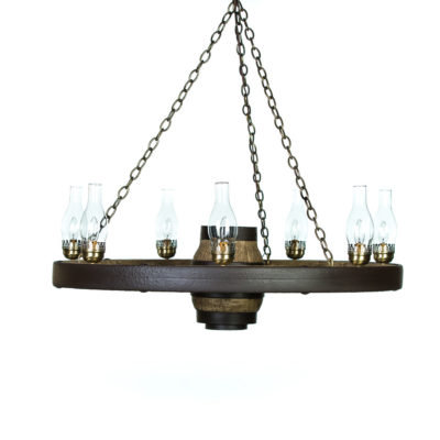 Dylan 7 - Light Dimmable Wagon Wheel Chandelier