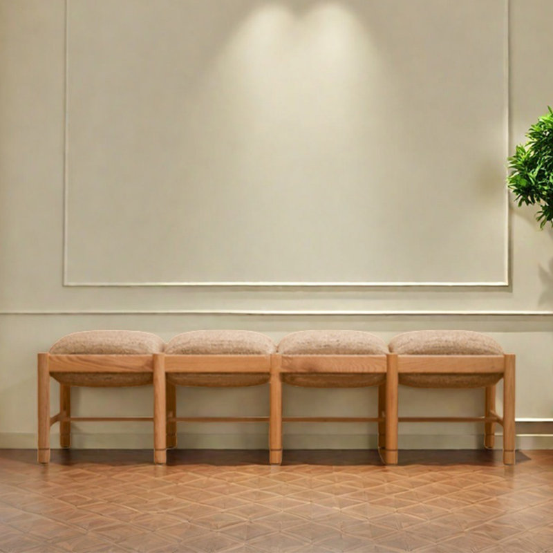 Banc de rangement en bois massif, H 17,72 po x l 70,87 po x P 17,72 po
