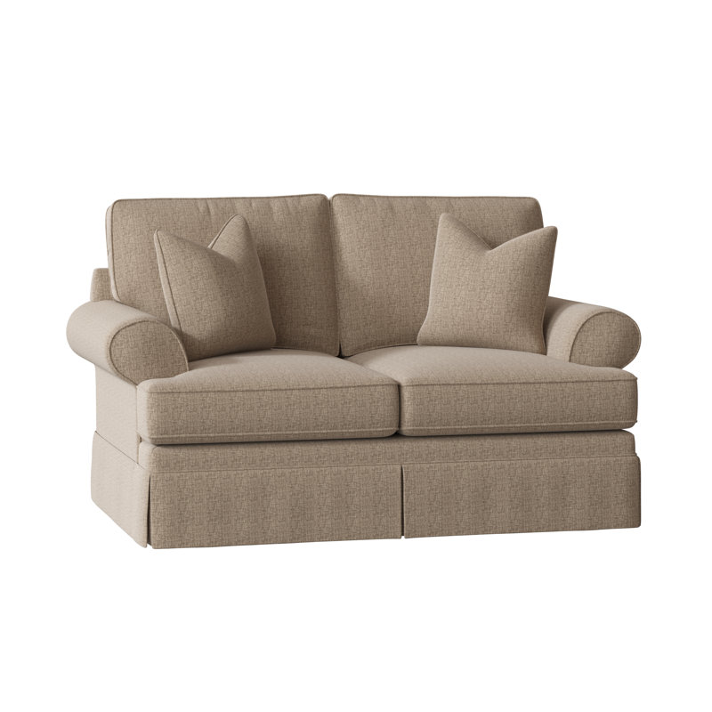 Atterbury 68" Flared Arm Loveseat, Zuma Natural Textured Linen