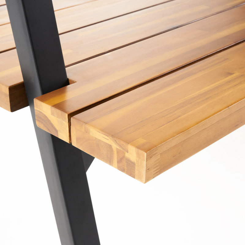 Table de salle à manger en bois avec support pour plante - L 88,5 po x P 39,5 po, H 80 po, métal incorporé