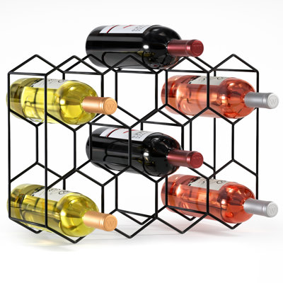 Sorbus Stackable 14 Bottle Honeycomb Design Metal Wine Rack - Cabinet, Pantry, Bar & More
