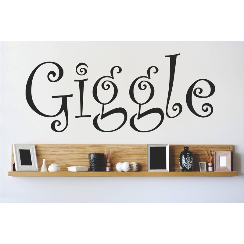 Décalcomanie murale giggle, H 8 po x l 20 po x P 0,16 po, Noir