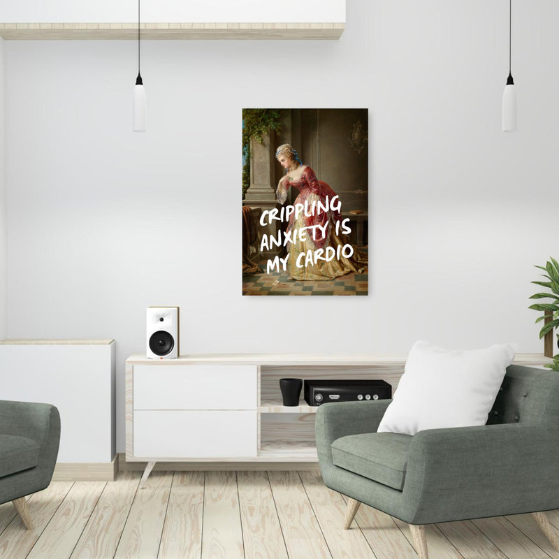 Humorous Classical Anxiety Dramatic Elegant Modern Portrait Wall Art Print 1 Piece Wrapped Canvas Wall Art