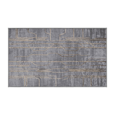 Machine Washable Gray Area Rug