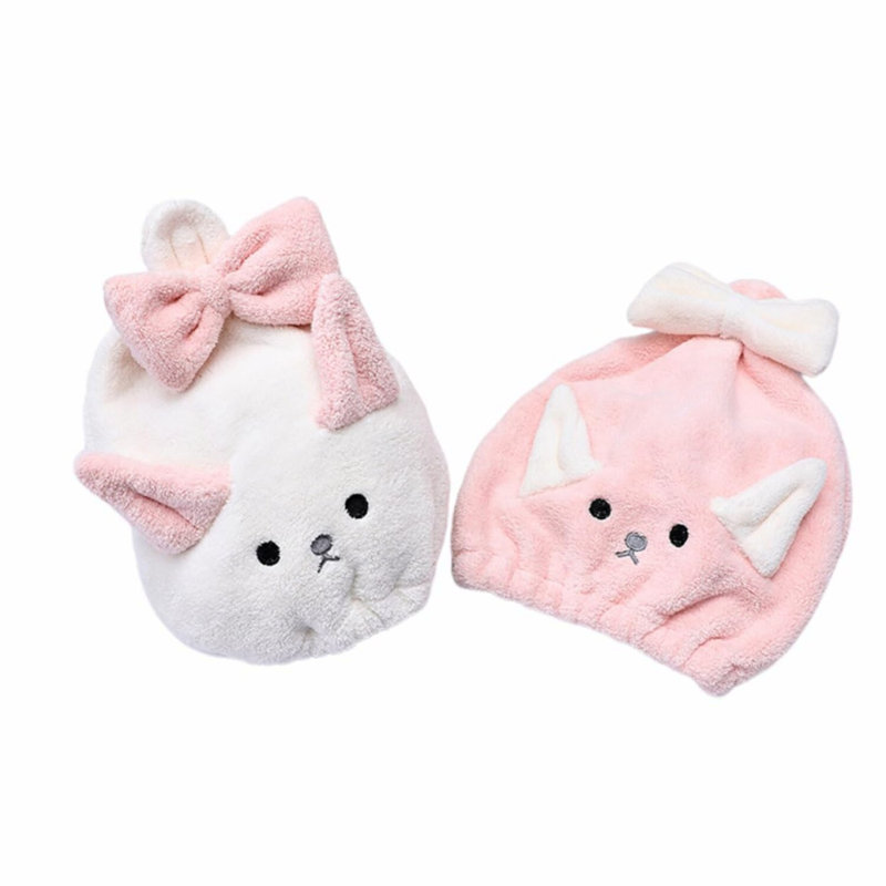 QuickDry Microfiber Hair Towel Set - Super Absorbent, Fast Drying, Bath & Shower Cap with Bow-Knot Design for Adults