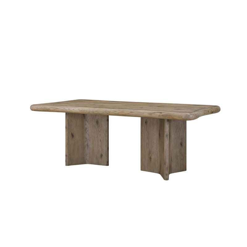 English Knotty Oak Double Pedestal Table