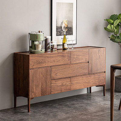 Black Walnut Large Capacity Storage and Sideboard 62.99 " W Solid Wood Sideboard