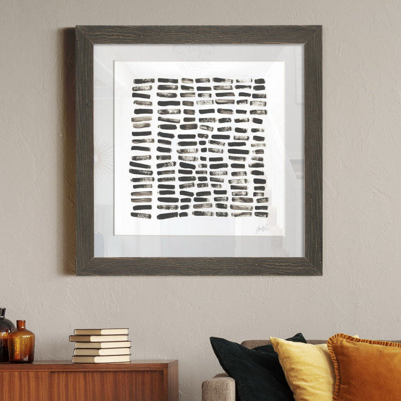 " Mixed Signals III " Painting Print, 28" H x 28" W x 1" D, Grey Framed
