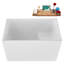 Baignoire autoportante en acrylique 47 ", plateau en bambou, drain Streamline-103682602