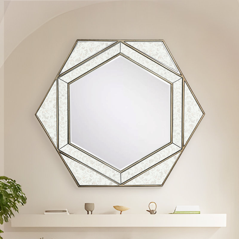 Miroir mural 35,4 "Modern Glam Hexagon