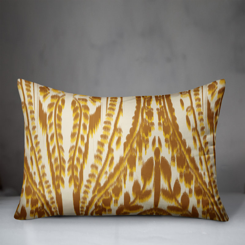 Floral Outdoor Reversible Throw Pillow, Orange