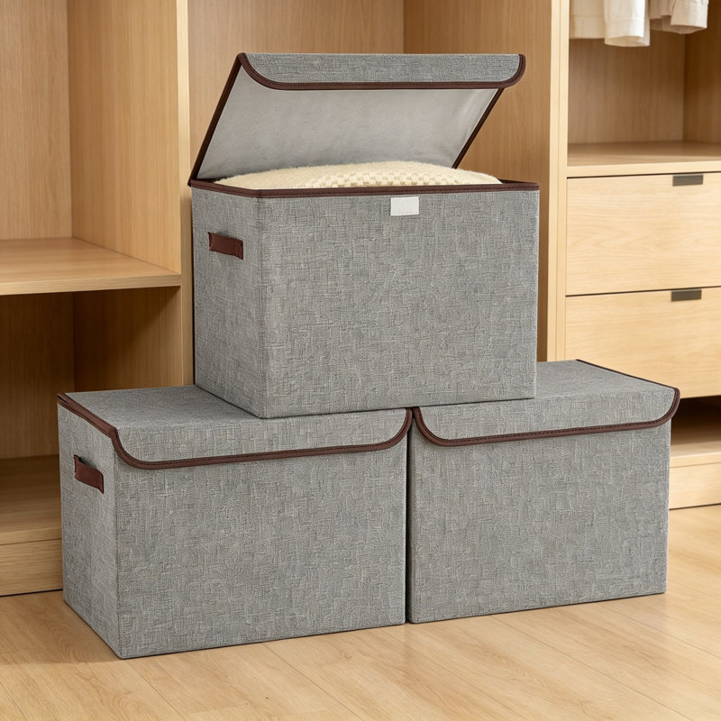 Rebrilliant Fabric Storage Tub & Tote, Grey, 36.75