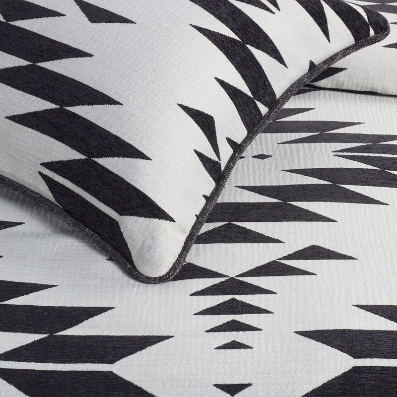 Amelia Black and White Cotton Aztec Queen Comforter Set