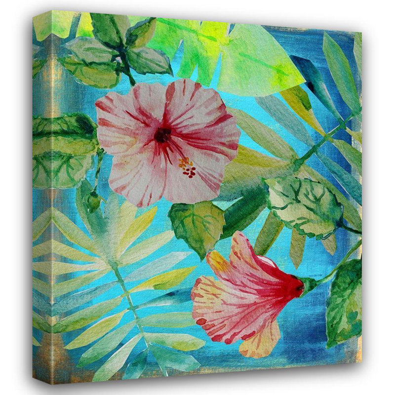 «Bayou Breeze Boho Hue Studio», art sur toile tendue, tropical hibiscus, H 23 po x l 20 po