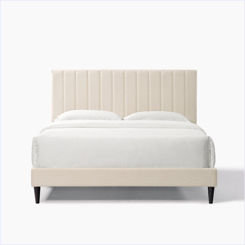Lit plateforme tapissier touffeté