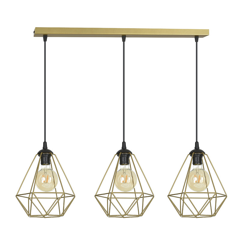 Fike 3 - Light Geometric Pendant, Gold