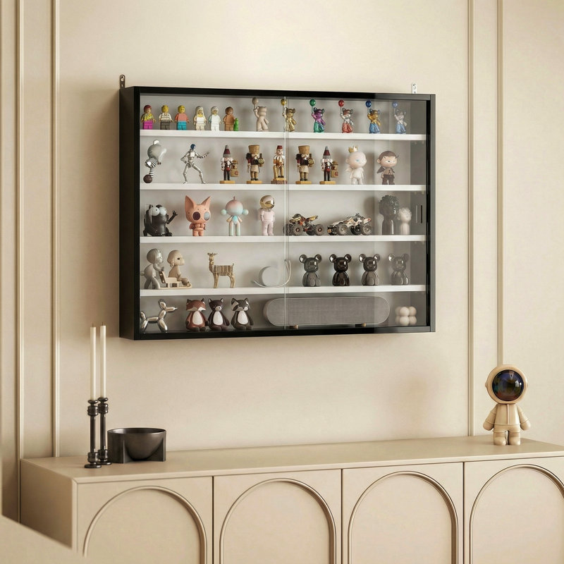 Hoertz 4 -Shelf Storage Cabinet, Black/White