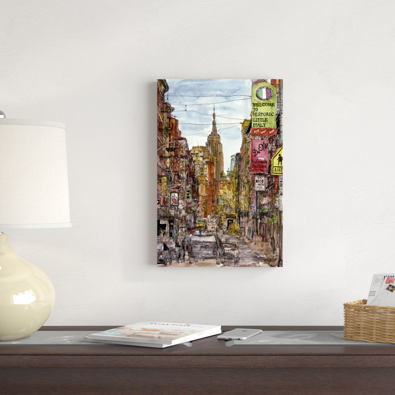 Scène de ville II, H 18 po x l 12 po x P 1,25 po