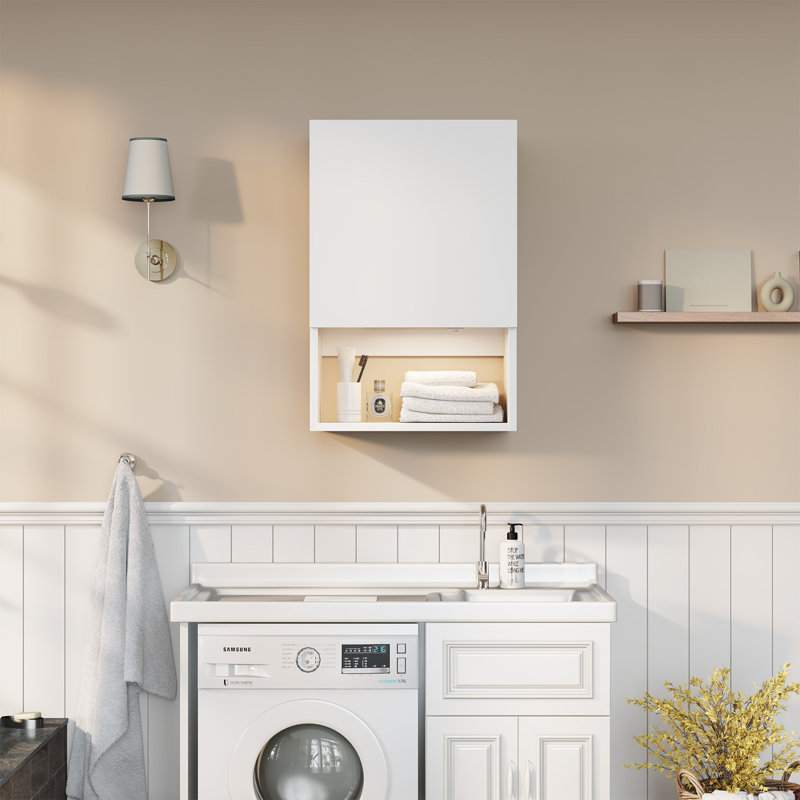 Wall Mounted Bathroom Storage Cabinets With Lights, Marble