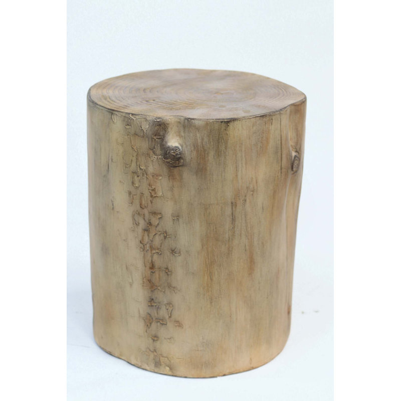 Table d'appoint d'extérieur MGO, souche de bois peinte à la main