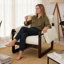 Chaise d'appoint en chenille avec structure en bois
