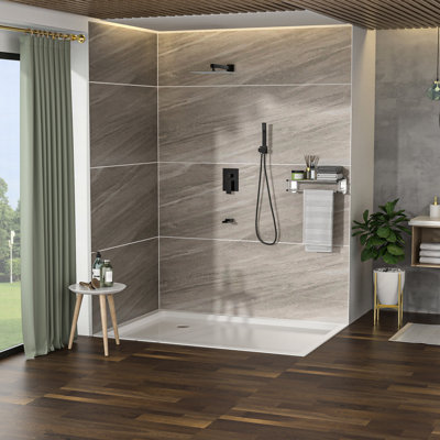 10 Inch Shower System With Waterfall Tub Spout - Oil-rubbed Bronze 3 Function Shower, Rainfall & Handheld -balanced Valve For Security And Comfort Simple Installation Sanitary Maintenance 10" Square