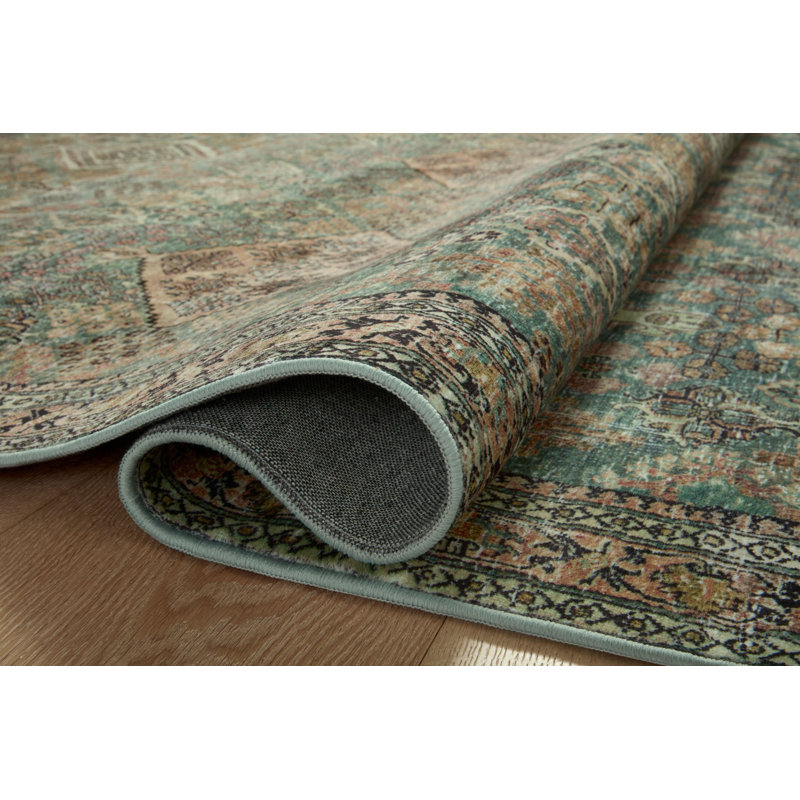 Sinclair Easy-Care Rectangular Orange Synthetic Area Rug, 108" x 84"