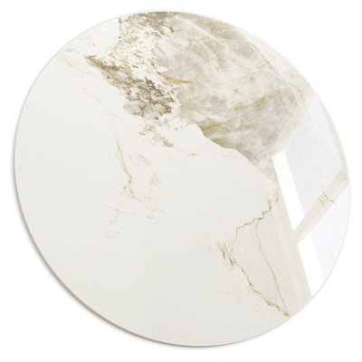 Plateau de table rond 23 po blanc ivoire fritté