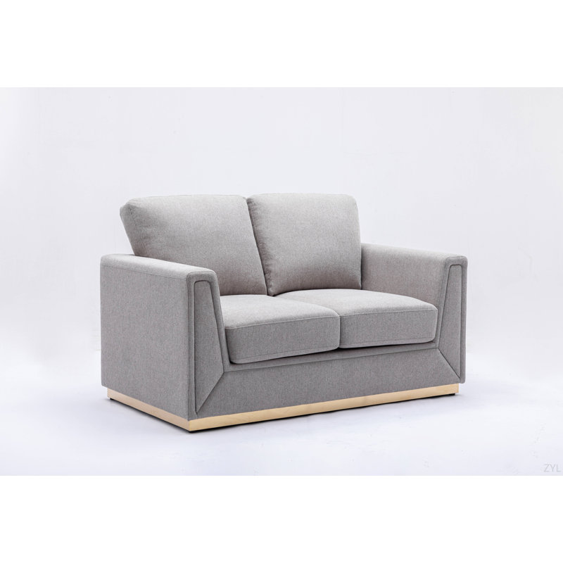 Causeuse en lin gris pour salon, salle de réunion et petit appartement
