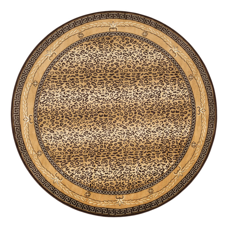 Animal Print Indoor Rug, Round 10'