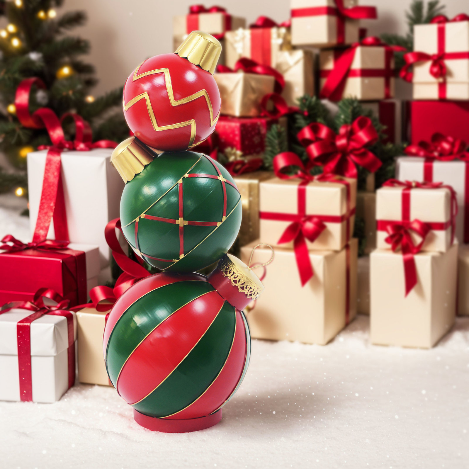 Classic Stacked Christmas Ball Decoration