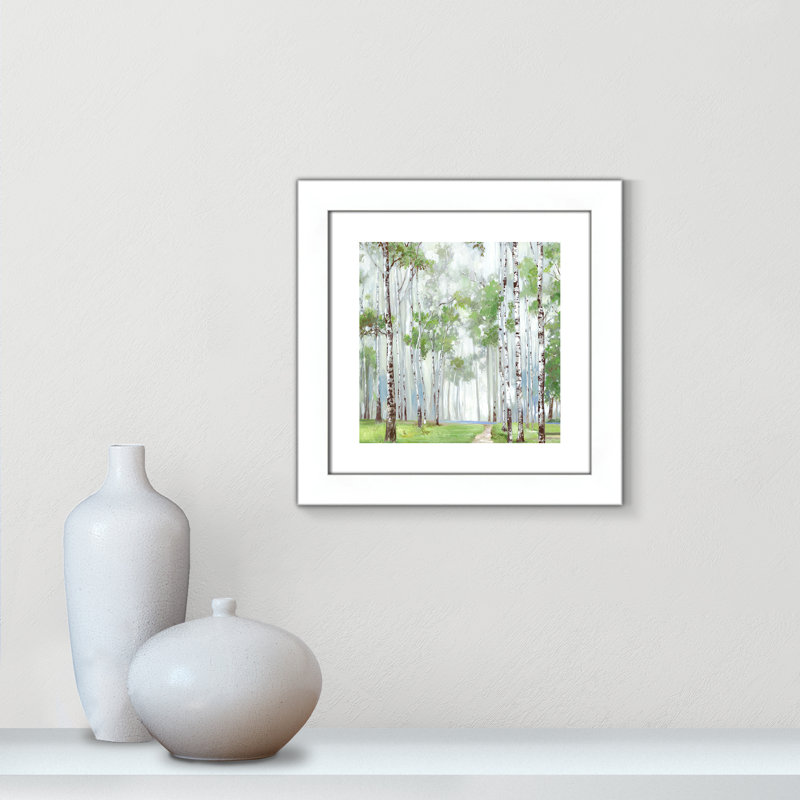 Quiet Path " Quiet Path ", 18.5" H x 18.5" W x 1.25" D, Matte White Framed