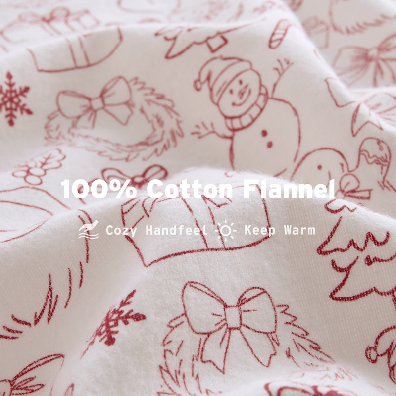 Ensemble de draps Cozy Soft, Motif des Fêtes, Simple