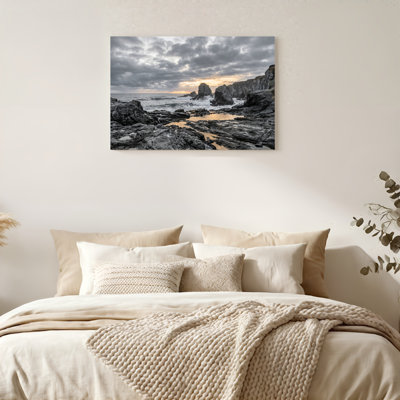 Art mural sur toile Gallery Wrap pour le salon, la chambre à coucher, le bureau ou le vestibule - décoration murale décorative avec roches de l'océan