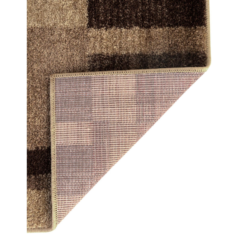 Alair Abstract Light Brown Area Rug, Square 7'10"