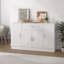 Buffet avec rangement, grande armoire de rangement pour la cuisine avec 1 tiroir et 4 portes, café moderne pour la salle à manger, blanc