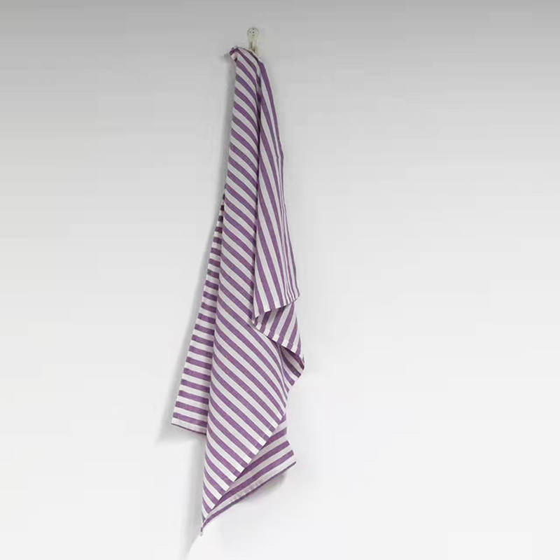 Cotton Stripe Jacquard Tea Towel Kitchen Towel, Purple