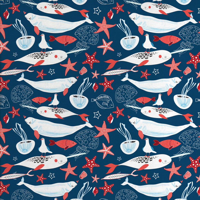 Tissu narwhal, l 58 po x L 108 po