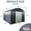 10 Ft X 12 Ft Outdoor Metal Storage Shed With Arch Roof With Lockable Doors For Backyard Garden Patio Lawn