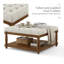 Grande table basse avec repose-pieds carré rembourré en lin capitonné avec tablette en bois massif et repose-pieds-1848067629