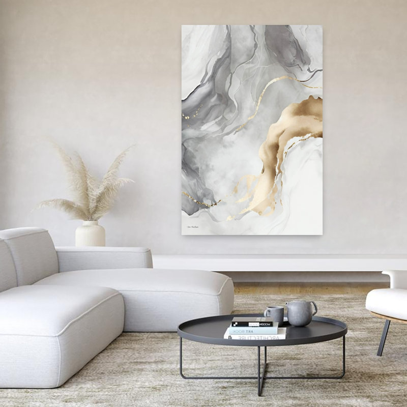 Gray Art Marble II 1 Piece Wrapped Canvas Wall Art, 152.4cm H x 101.6cm W