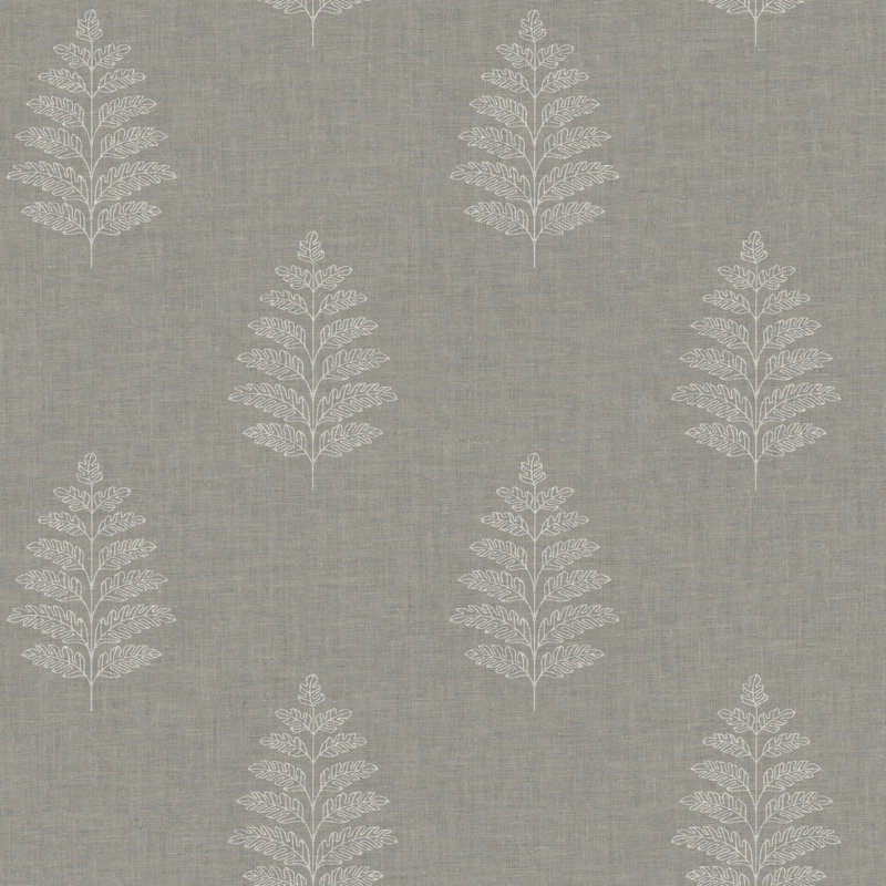 Papier peint feuille de charbon Frond, Gris