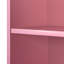 Station de coiffage rose moderne et noire avec rangement, tiroirs et armoire à plusieurs couches - meuble-lavabo peu encombrant-115359248