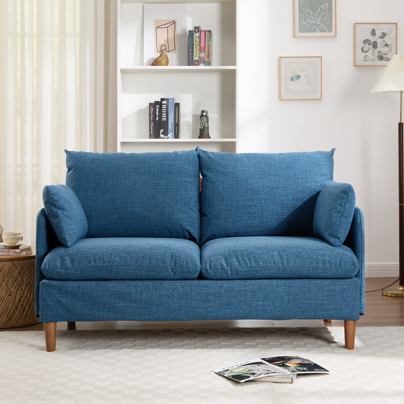 152cm 2 Seater Mordern Upholstered Loveseat Sofa, Blue