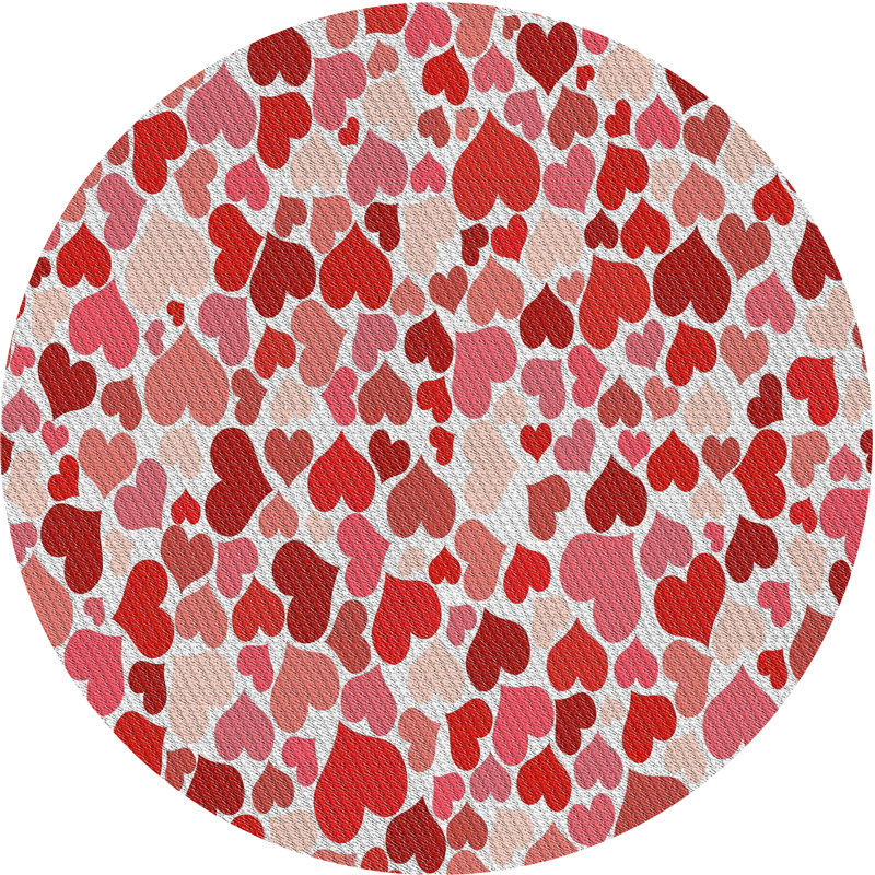 Tapis de zone rouge à motifs, Rond 5 pi