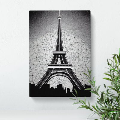 Monochrome Eiffel Tower No.2 - Wrapped Canvas