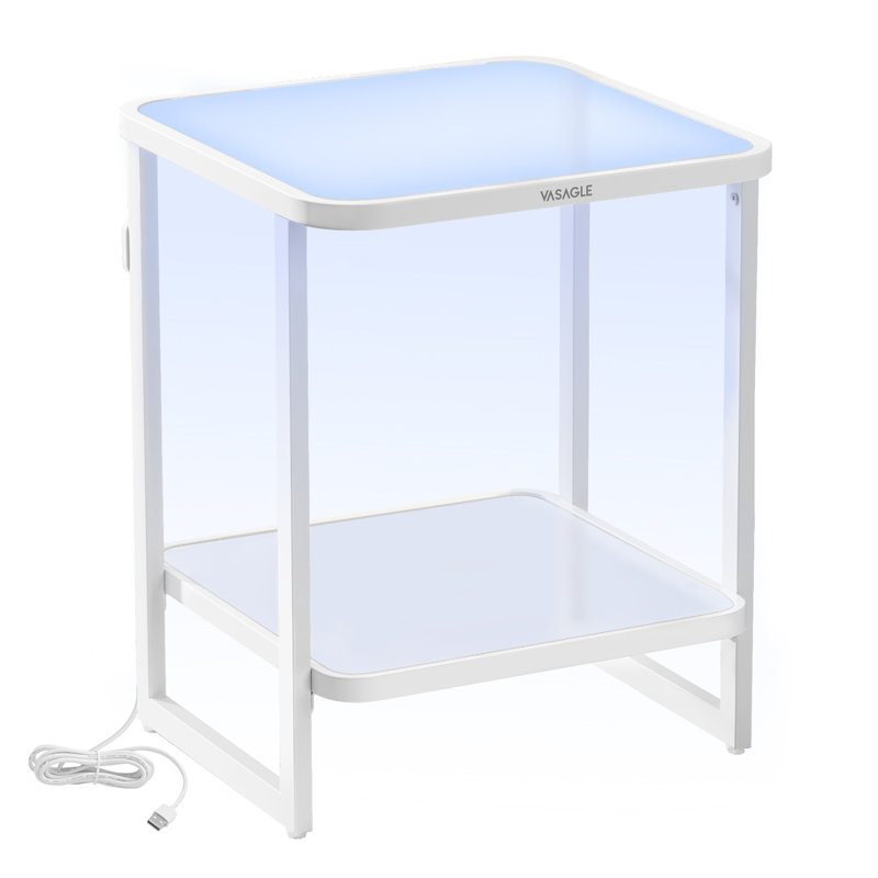 2-tier Side Table With Led Lights