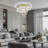 Modern K9 Crystal LED Chandelier  Stainless Flush Mount Light Fixtures For Dining Room Bathroom Bedroom Living Room